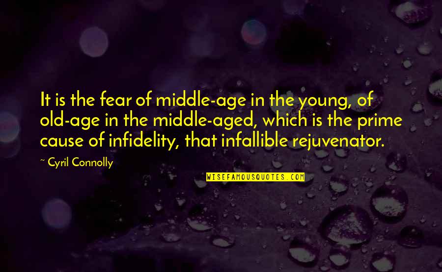 Aged Quotes By Cyril Connolly: It is the fear of middle-age in the