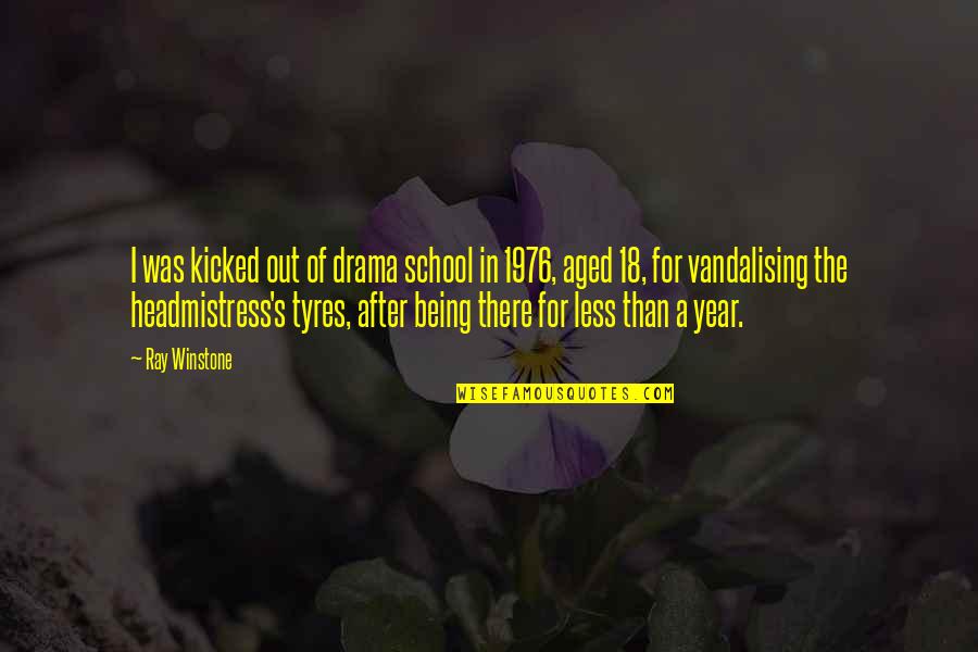 Aged Quotes By Ray Winstone: I was kicked out of drama school in