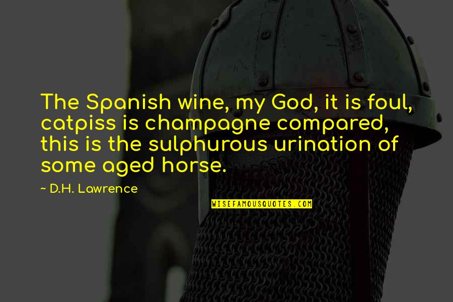 Aged Wine Quotes By D.H. Lawrence: The Spanish wine, my God, it is foul,
