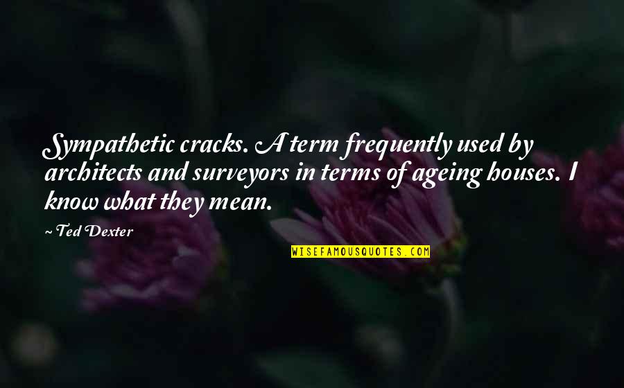 Ageing Quotes By Ted Dexter: Sympathetic cracks. A term frequently used by architects