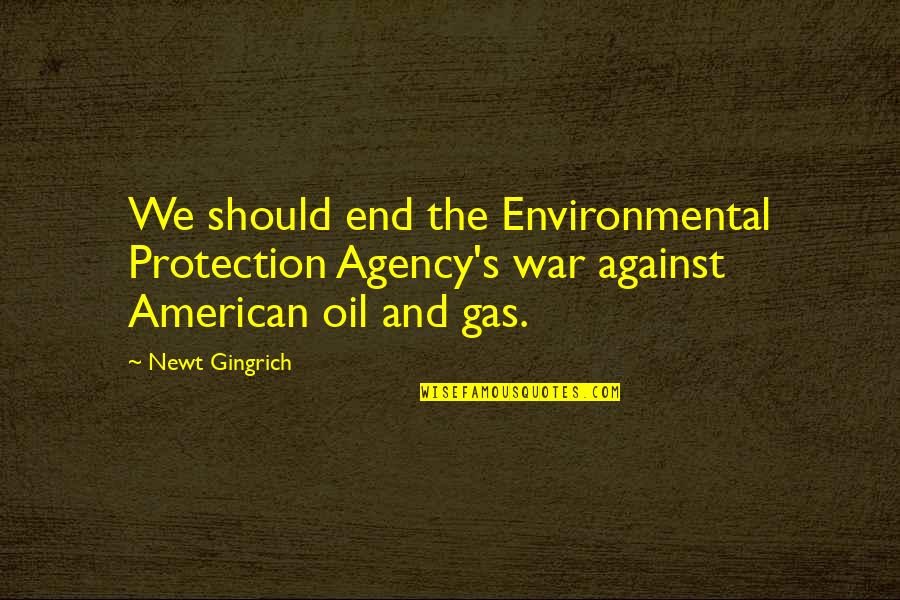 Agency's Quotes By Newt Gingrich: We should end the Environmental Protection Agency's war