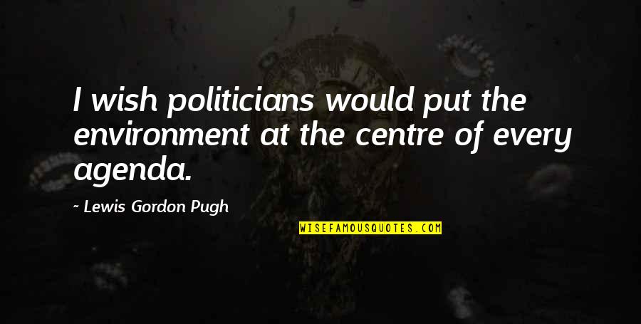 Agenda Quotes By Lewis Gordon Pugh: I wish politicians would put the environment at