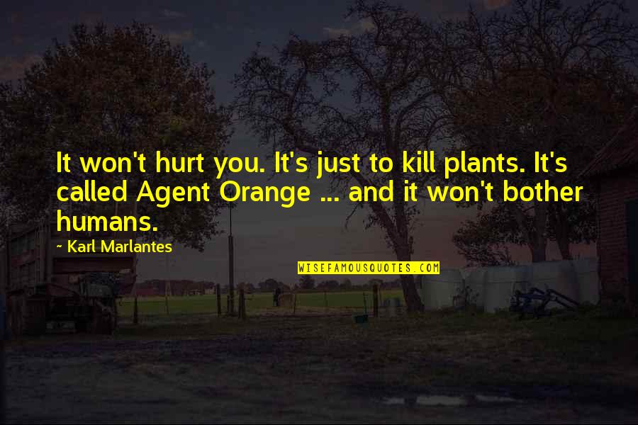 Agent Quotes By Karl Marlantes: It won't hurt you. It's just to kill
