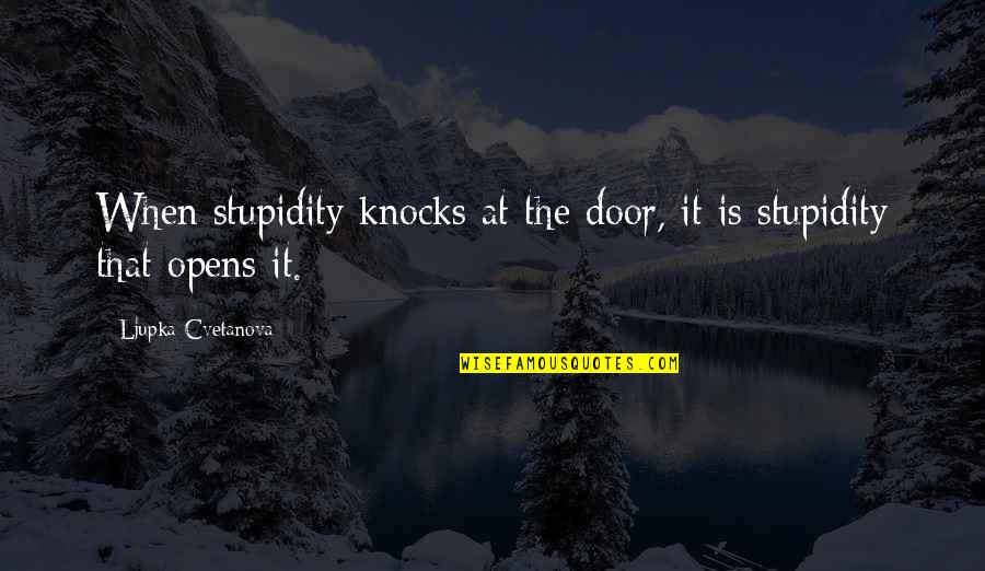Agent Sitwell Quotes By Ljupka Cvetanova: When stupidity knocks at the door, it is
