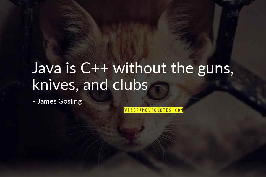 Aggles360 Quotes By James Gosling: Java is C++ without the guns, knives, and