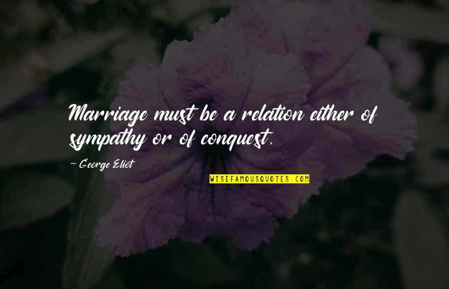 Aggregations Of Lymphocytes Quotes By George Eliot: Marriage must be a relation either of sympathy