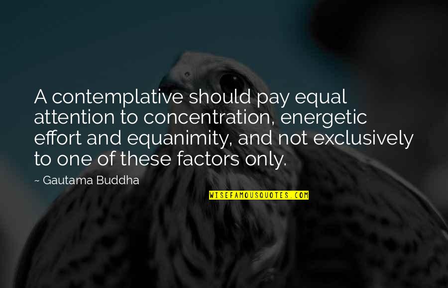 Aggresive Quotes By Gautama Buddha: A contemplative should pay equal attention to concentration,