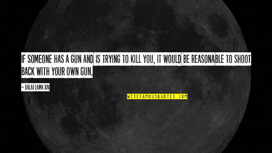 Aggression Art Quotes By Dalai Lama XIV: If someone has a gun and is trying
