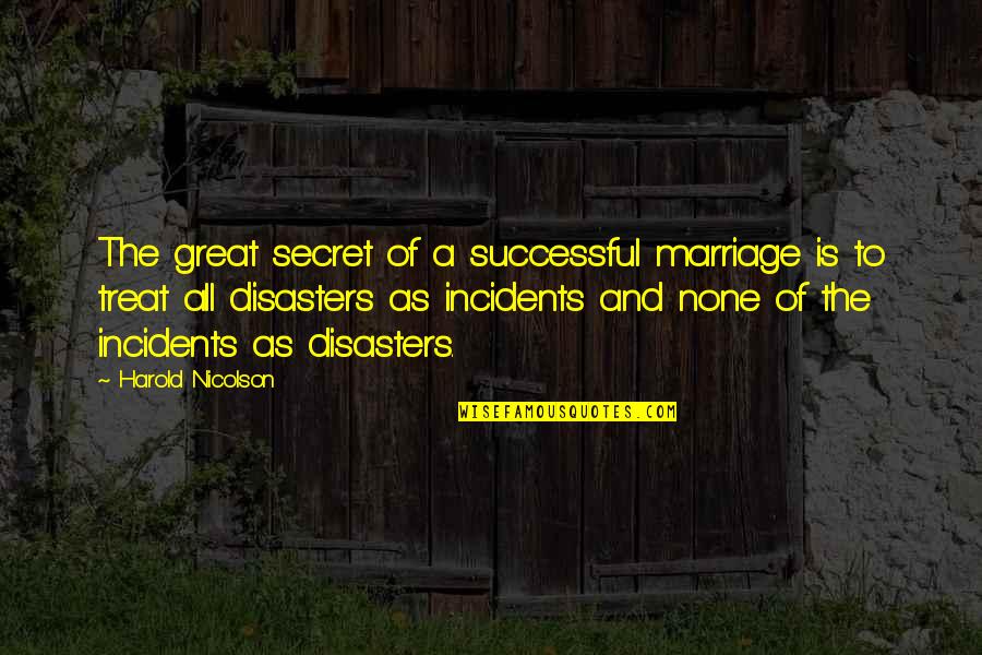 Aggressive Workout Quotes By Harold Nicolson: The great secret of a successful marriage is