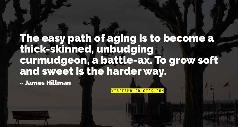 Aging And Wisdom Quotes By James Hillman: The easy path of aging is to become