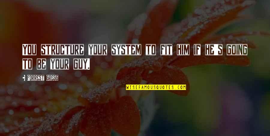 Aging For Women Quotes By Forrest Gregg: You structure your system to fit him if