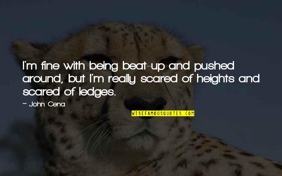 Aging Pets Quotes By John Cena: I'm fine with being beat-up and pushed around, Aging Pets Quotes By John Cena: I'm fine with being beat-up and pushed around,