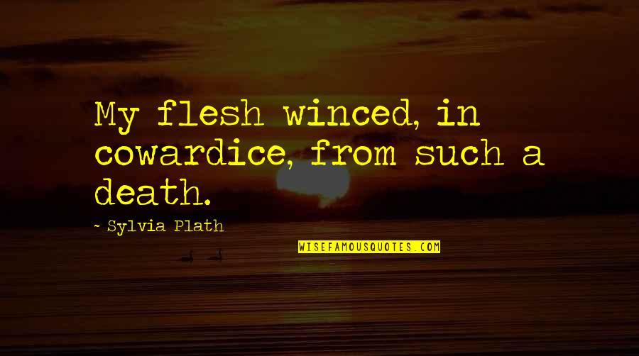 Agitador Magnetico Quotes By Sylvia Plath: My flesh winced, in cowardice, from such a Agitador Magnetico Quotes By Sylvia Plath: My flesh winced, in cowardice, from such a
