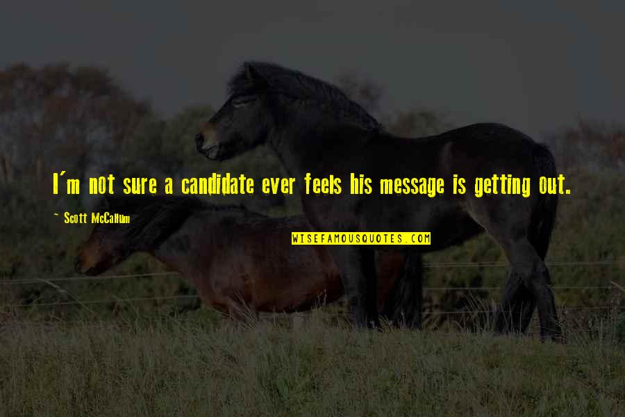 Agitadores De Vidrio Quotes By Scott McCallum: I'm not sure a candidate ever feels his Agitadores De Vidrio Quotes By Scott McCallum: I'm not sure a candidate ever feels his