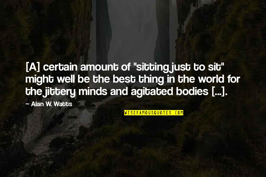 Agitated Quotes By Alan W. Watts: [A] certain amount of "sitting just to sit"