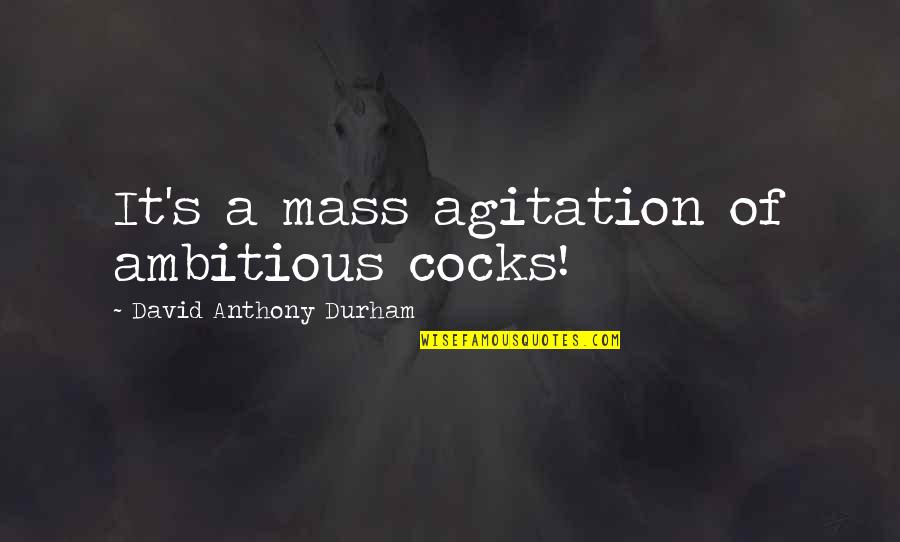 Agitation Quotes By David Anthony Durham: It's a mass agitation of ambitious cocks!