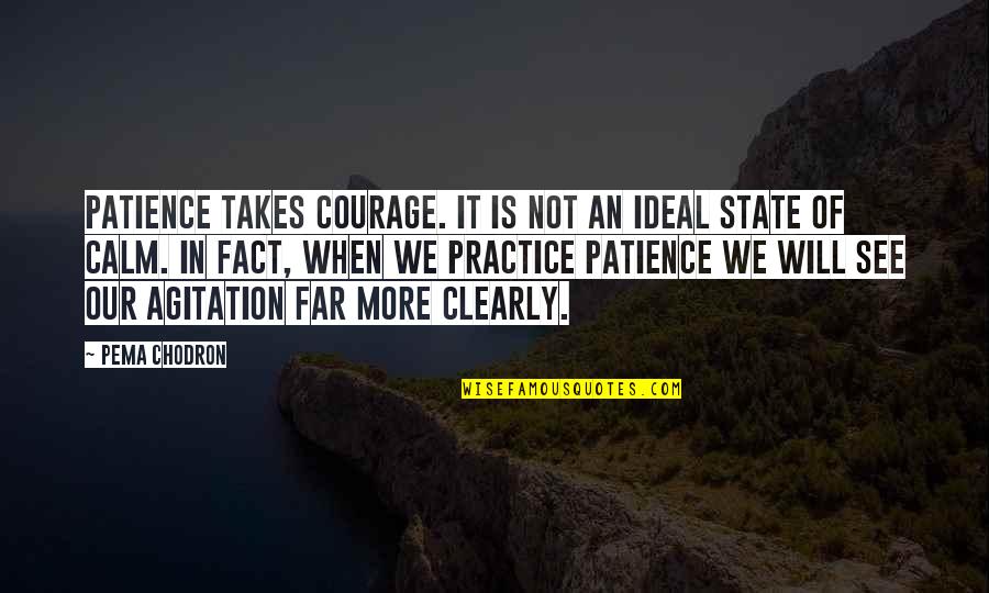 Agitation Quotes By Pema Chodron: Patience takes courage. It is not an ideal