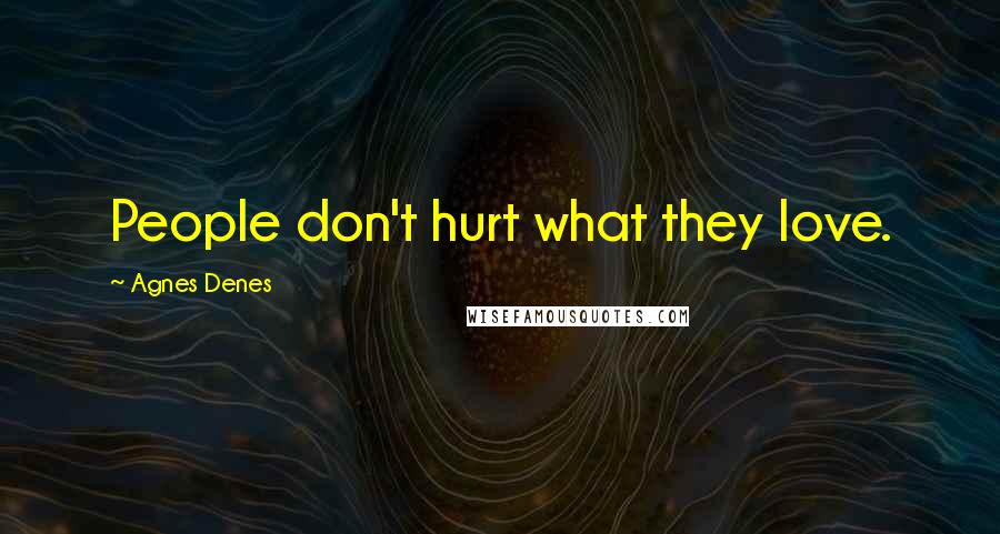 Agnes Denes quotes: People don't hurt what they love.