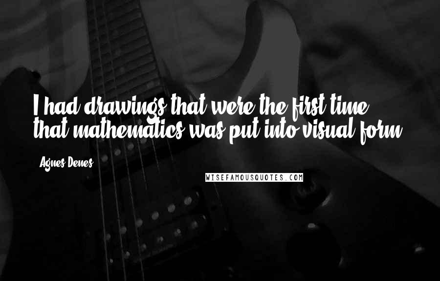 Agnes Denes quotes: I had drawings that were the first time that mathematics was put into visual form.