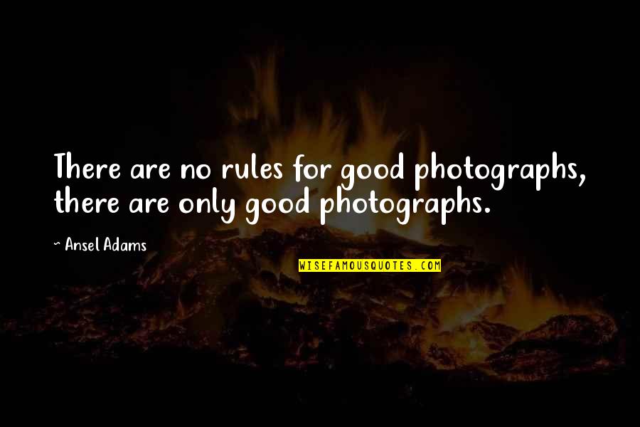 Agnethe Mortier Quotes By Ansel Adams: There are no rules for good photographs, there