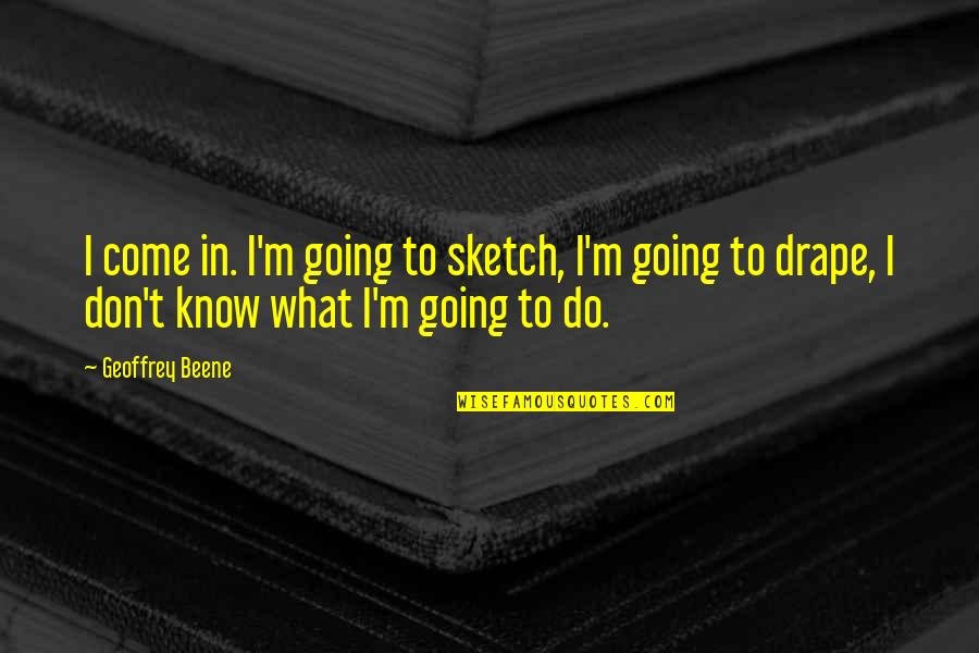Agni Siragugal Quotes By Geoffrey Beene: I come in. I'm going to sketch, I'm Agni Siragugal Quotes By Geoffrey Beene: I come in. I'm going to sketch, I'm