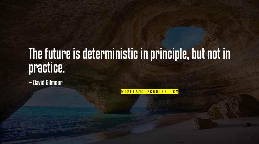 Agonic Quotes By David Gilmour: The future is deterministic in principle, but not