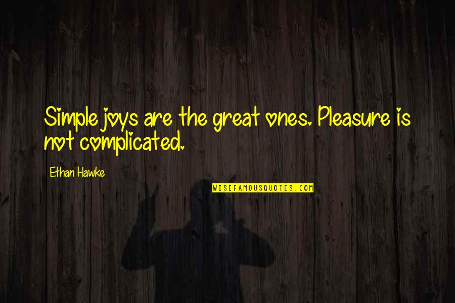 Agonising Face Quotes By Ethan Hawke: Simple joys are the great ones. Pleasure is