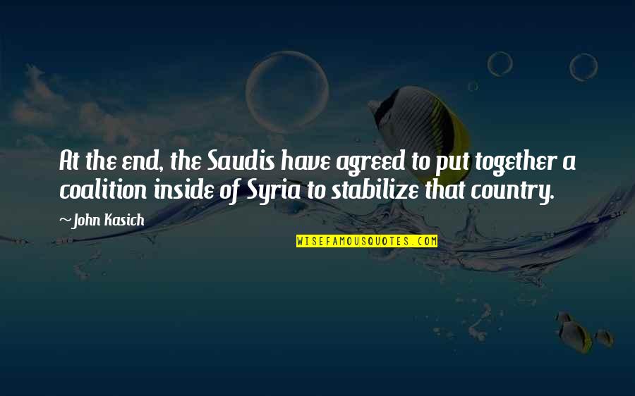 Agonising Face Quotes By John Kasich: At the end, the Saudis have agreed to