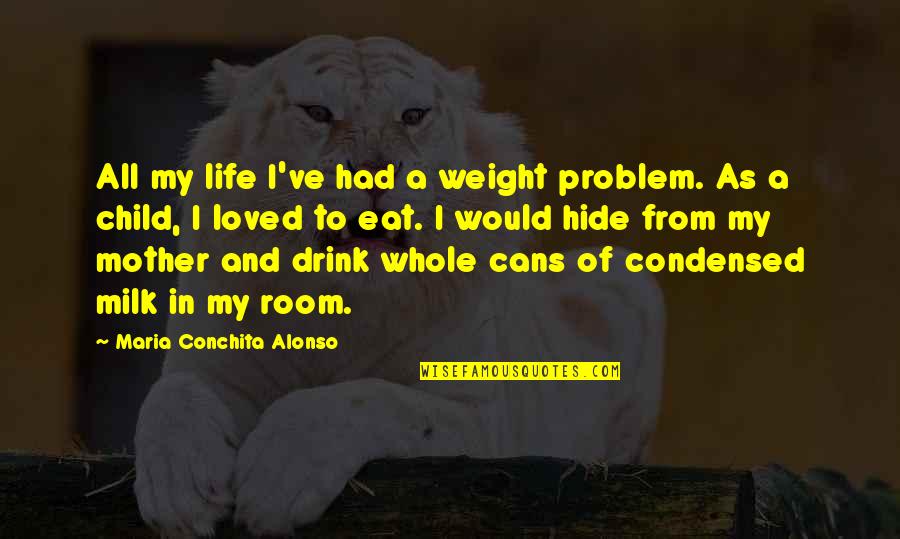 Agonizical Quotes By Maria Conchita Alonso: All my life I've had a weight problem.