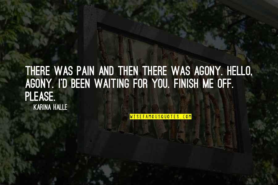 Agony Of Waiting Quotes By Karina Halle: There was pain and then there was agony.