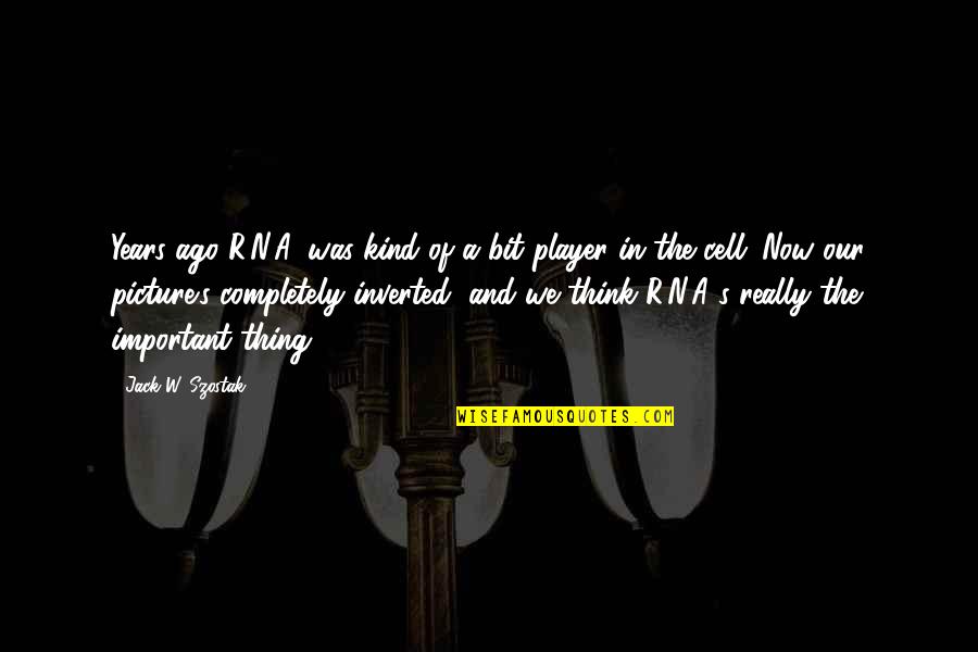 Ago's Quotes By Jack W. Szostak: Years ago R.N.A. was kind of a bit Ago's Quotes By Jack W. Szostak: Years ago R.N.A. was kind of a bit