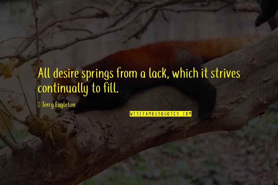 Agradezco Sinonimo Quotes By Terry Eagleton: All desire springs from a lack, which it