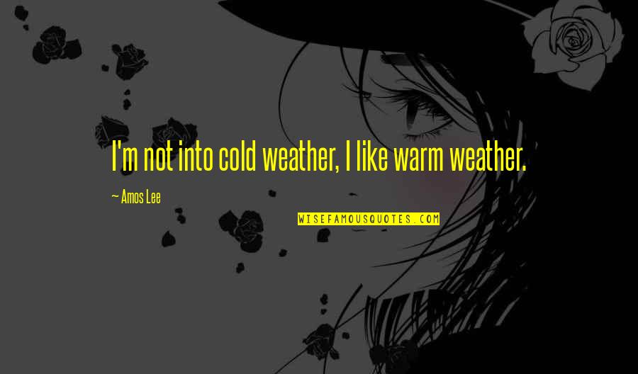 Agrafeuse Quotes By Amos Lee: I'm not into cold weather, I like warm