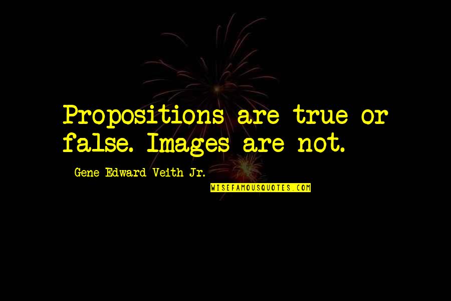 Agraz Definicion Quotes By Gene Edward Veith Jr.: Propositions are true or false. Images are not.