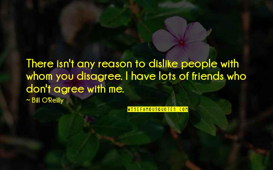 Agree Or Disagree Quotes By Bill O'Reilly: There isn't any reason to dislike people with Agree Or Disagree Quotes By Bill O'Reilly: There isn't any reason to dislike people with