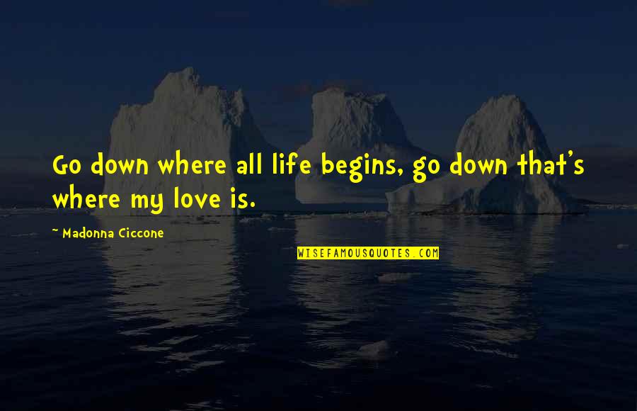 Agreeable Gray Quotes By Madonna Ciccone: Go down where all life begins, go down Agreeable Gray Quotes By Madonna Ciccone: Go down where all life begins, go down