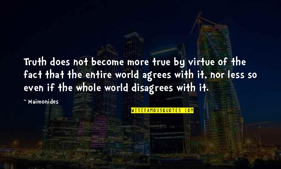 Agrees Quotes By Maimonides: Truth does not become more true by virtue