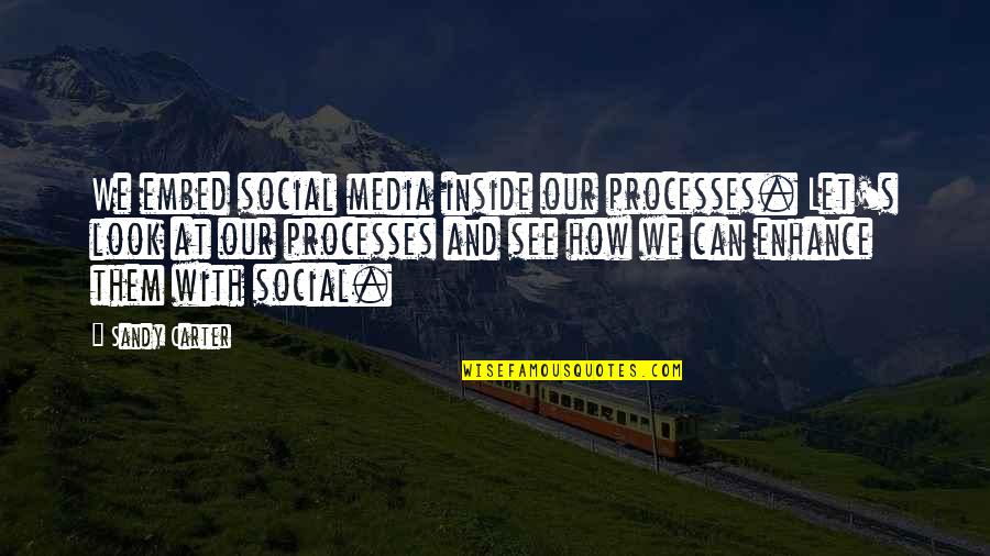Agricultural Development Quotes By Sandy Carter: We embed social media inside our processes. Let's