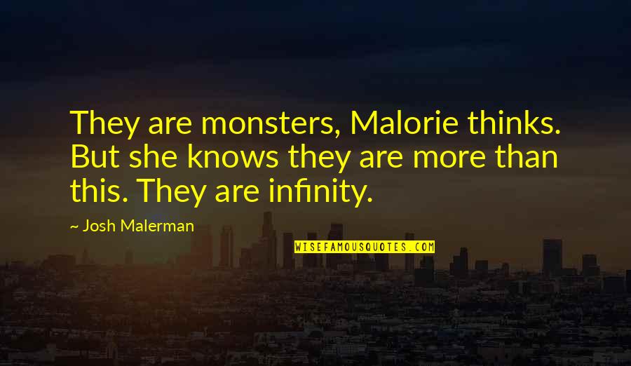 Agrippa Pronunciation Quotes By Josh Malerman: They are monsters, Malorie thinks. But she knows