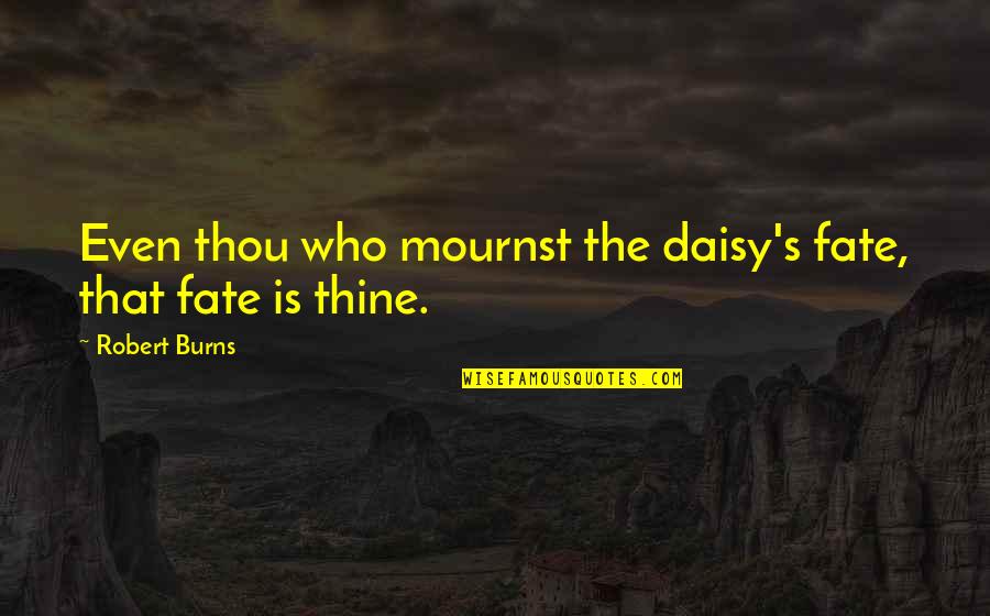 Agronomist Quotes By Robert Burns: Even thou who mournst the daisy's fate, that