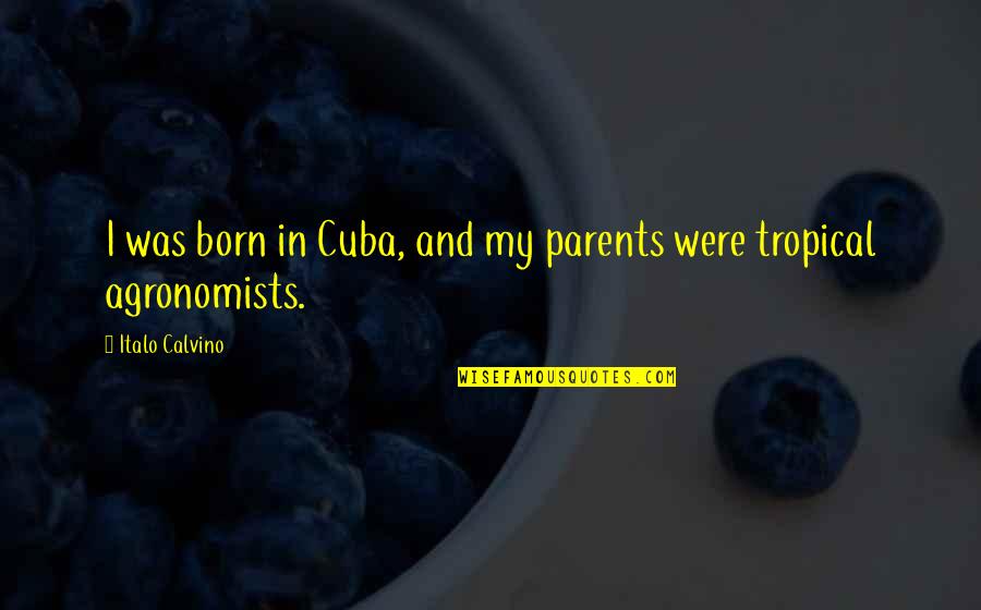 Agronomists Quotes By Italo Calvino: I was born in Cuba, and my parents