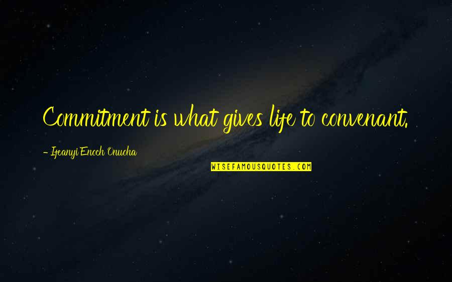 Agua Viva Quotes By Ifeanyi Enoch Onuoha: Commitment is what gives life to convenant.