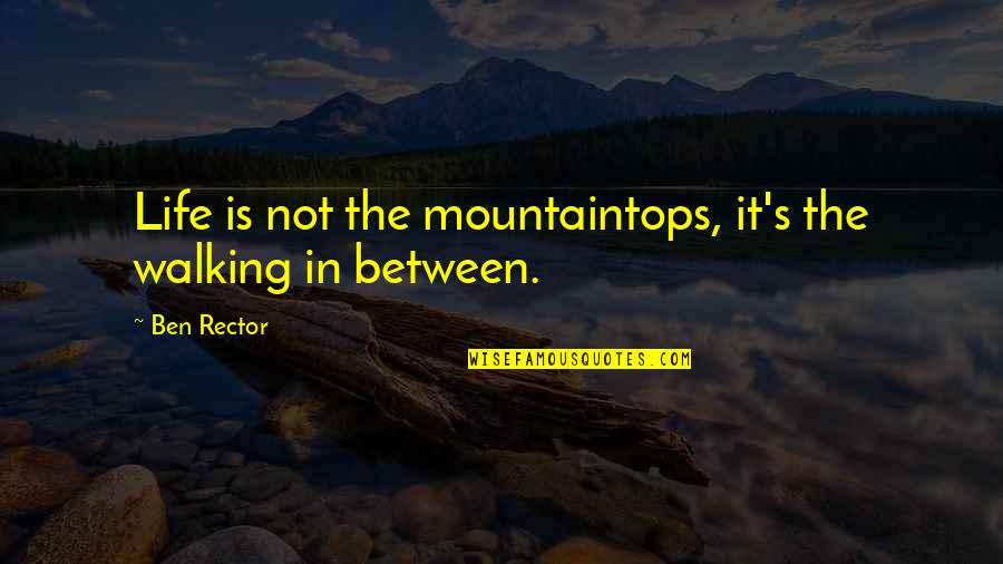 Aguerri Signification Quotes By Ben Rector: Life is not the mountaintops, it's the walking