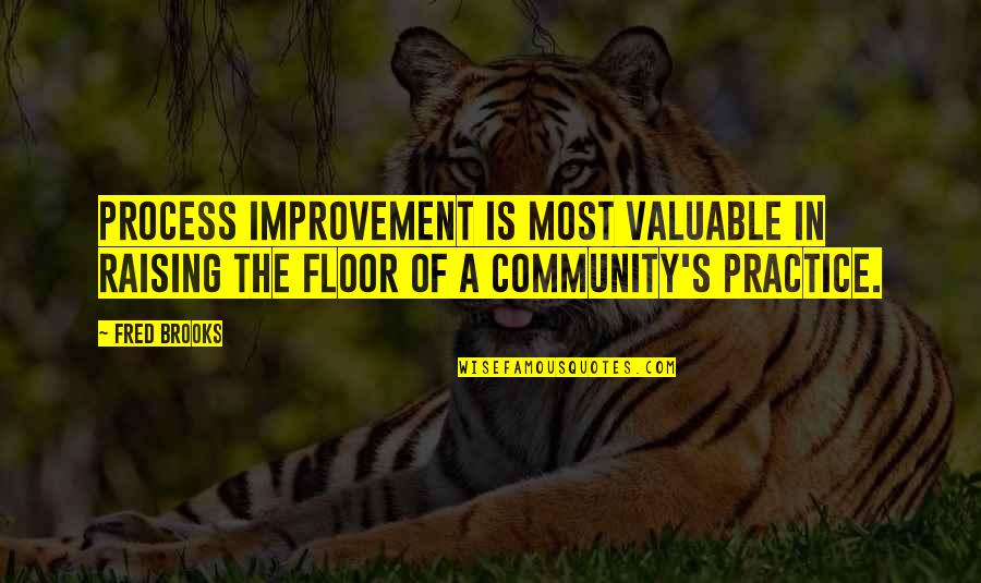 Aguilor Quotes By Fred Brooks: Process improvement is most valuable in raising the