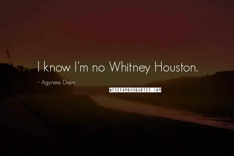 Agyness Deyn quotes: I know I'm no Whitney Houston.