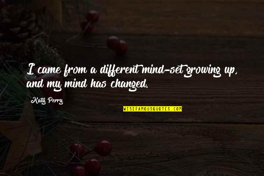 Ah Lian Quotes By Katy Perry: I came from a different mind-set growing up,