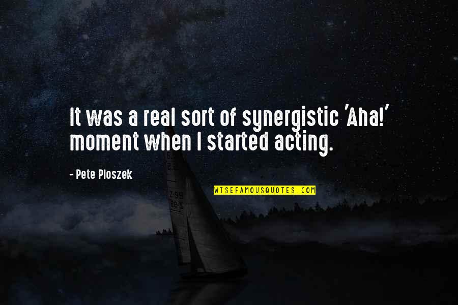 Aha Moment Quotes By Pete Ploszek: It was a real sort of synergistic 'Aha!'