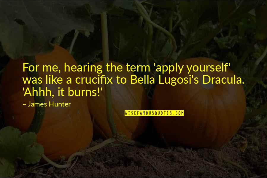 Ahhh Quotes By James Hunter: For me, hearing the term 'apply yourself' was