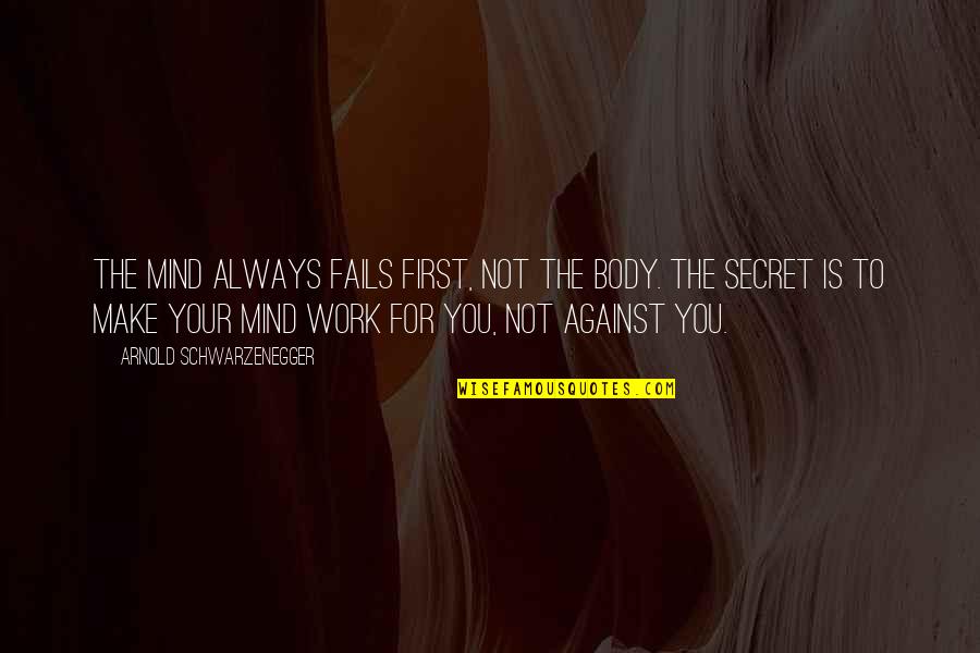 Ahhhh Song Quotes By Arnold Schwarzenegger: The mind always fails first, not the body. Ahhhh Song Quotes By Arnold Schwarzenegger: The mind always fails first, not the body.