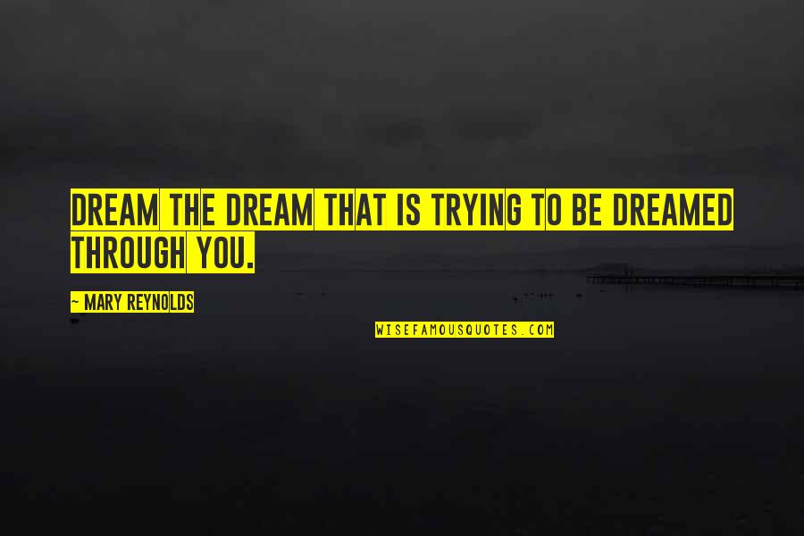 Ahla Job Quotes By Mary Reynolds: Dream the dream that is trying to be